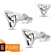 Silver Trinity Knot Stud Earrings, ep28